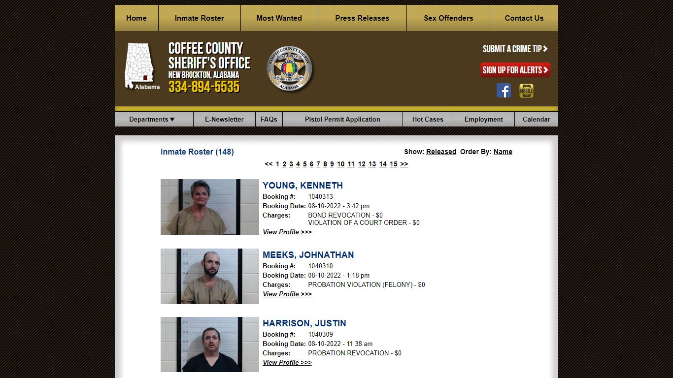 Inmate Roster - Coffee County AL Sheriff's Office